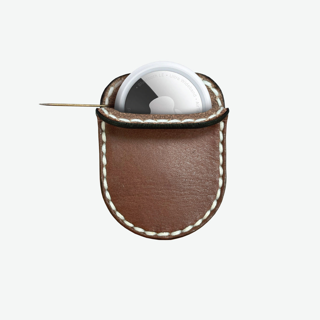 Brooch Pin Leather Case - AirTag