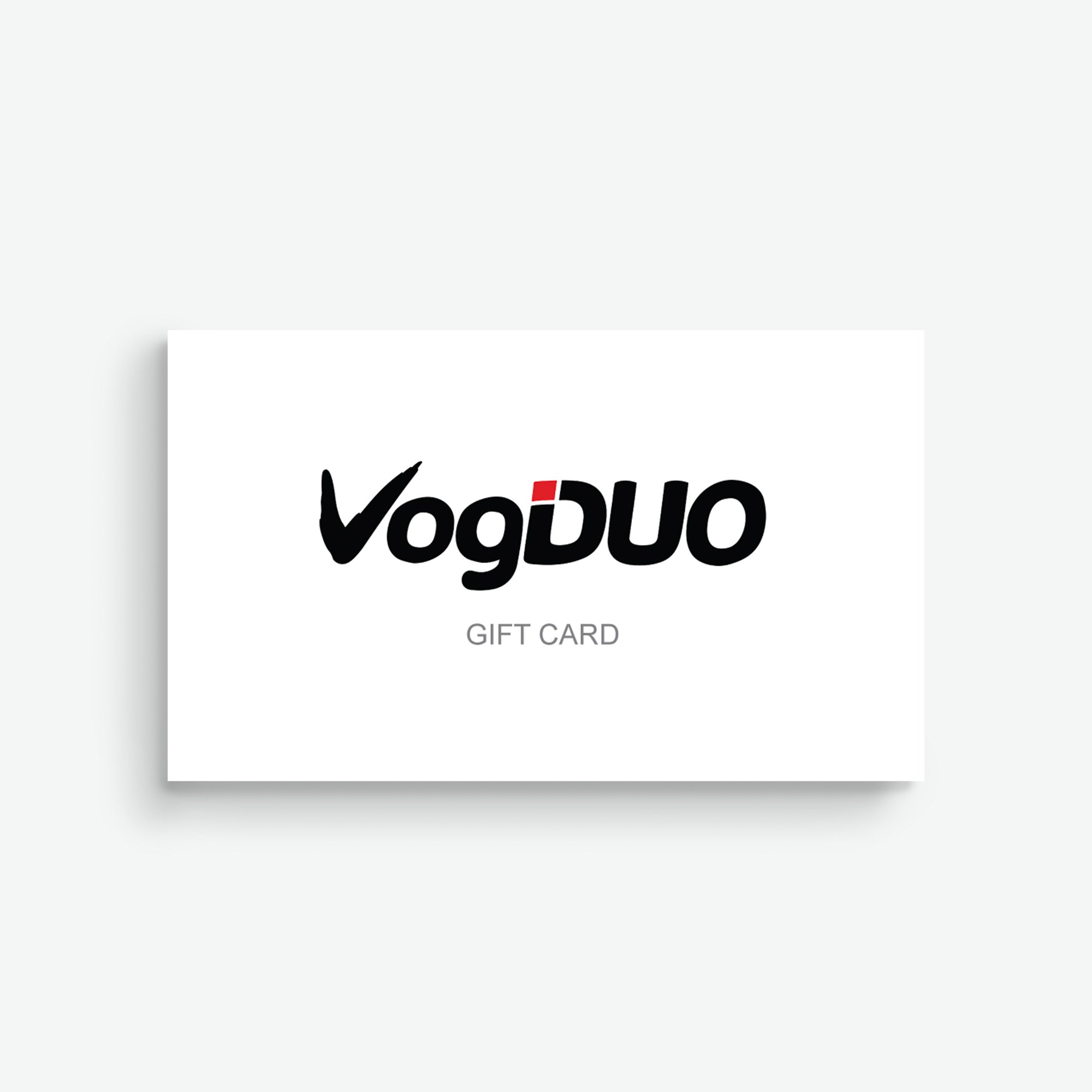 VogIDUO gift card on a white background
