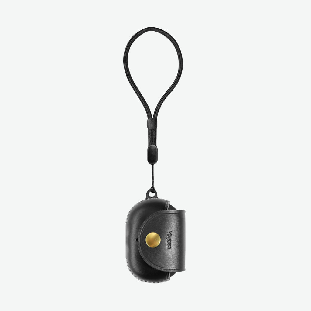 Black Beats Studio Buds+ leather case with a black lanyard